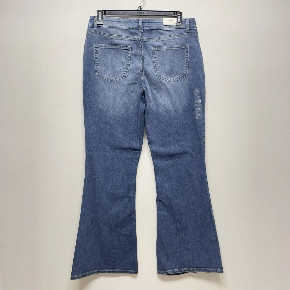 M Jeans By Maurices Classic Flare Women's Plus Sz 16 Long Mid-Rise Super Stretch
